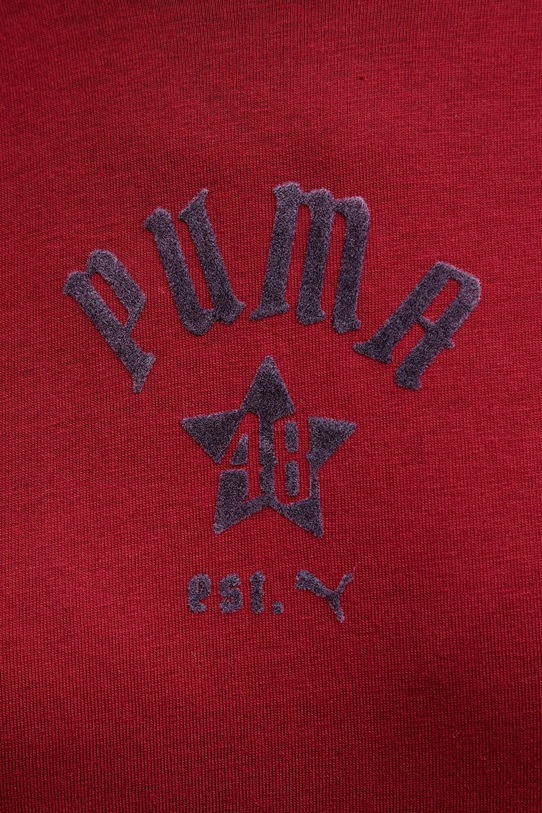 Puma tricou din bumbac Classics Play Paris Relaxed Tee 626808 burgundia