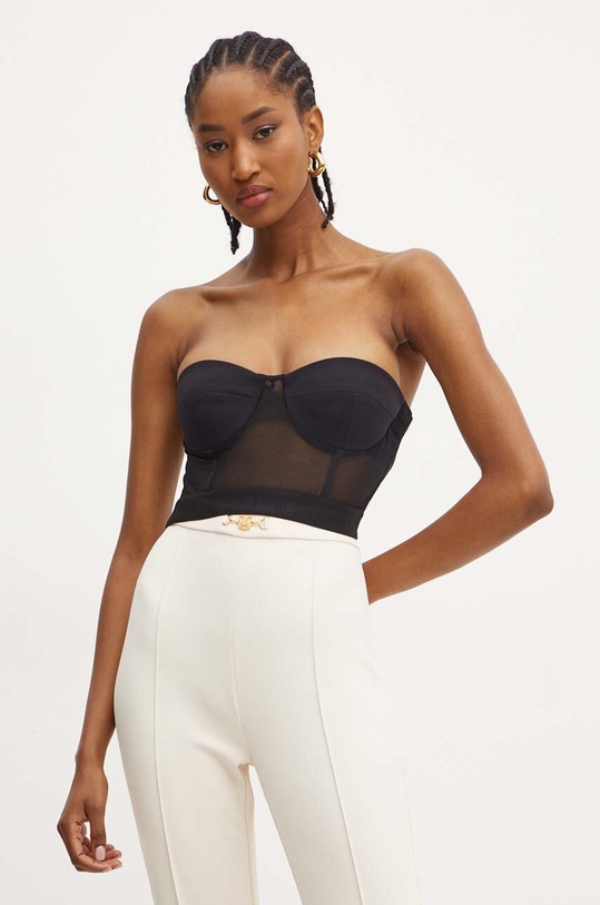 Elisabetta Franchi top z elastanem czarny TO00647E2