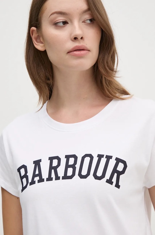 Barbour tricou din bumbac alb LTS0657