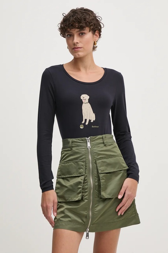 Barbour longsleeve z elastanem granatowy LTS0656