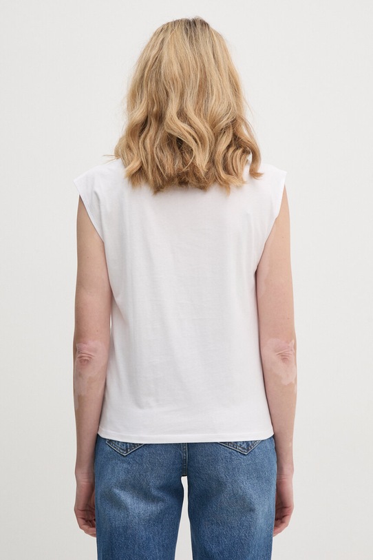 Odzież Sisley top bawełniany 351SL106J biały