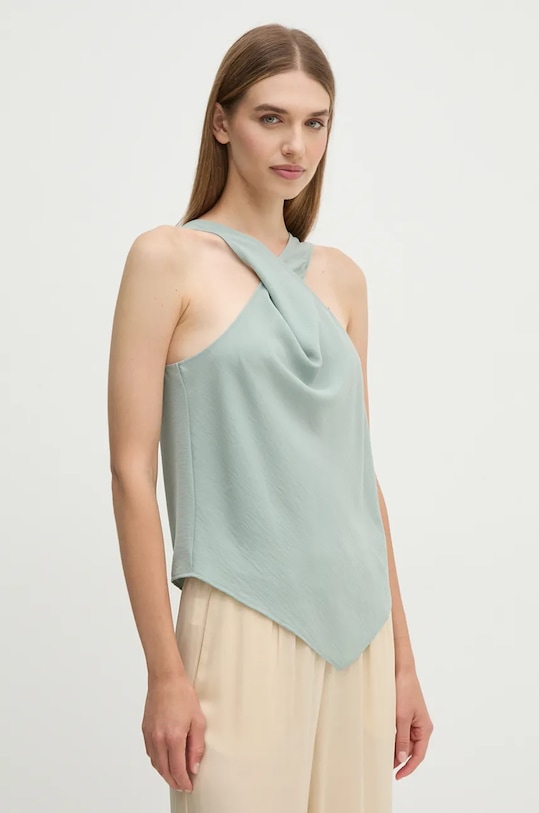 Blúzka Sisley jednofarebný zelená 5LTHLH019