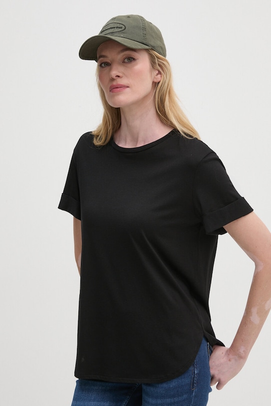 Majica kratkih rukava Sisley bez uzorka crna 3QU4L106I