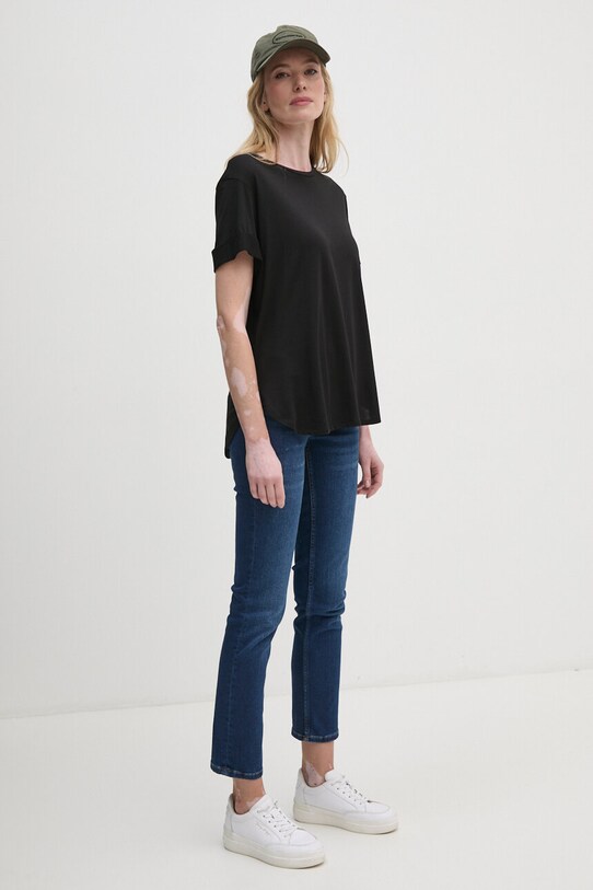 Sisley tricou 3QU4L106I negru AW24