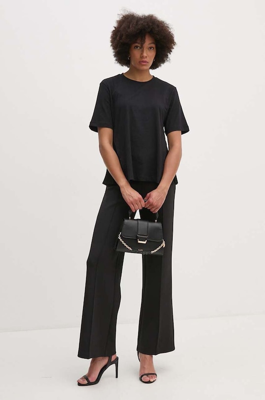 Sisley t-shirt bawełniany 3AIRL106B czarny AW24