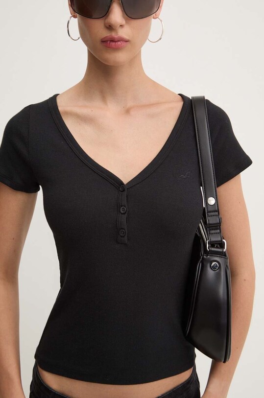 Tričko Hollister Co. slim čierna KI339.3574.900