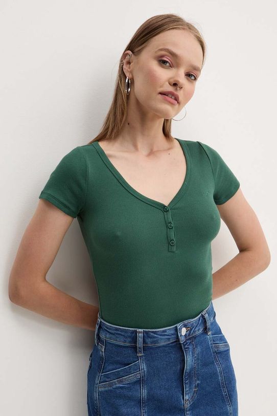 Majica kratkih rukava Hollister Co. slim zelena KI339.3674.301