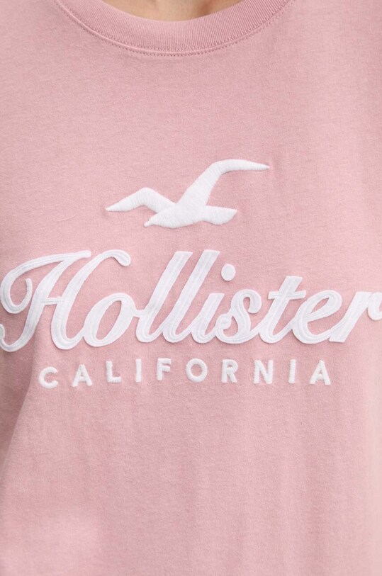 Bavlnené tričko Hollister Co. KI357.3284.601 ružová