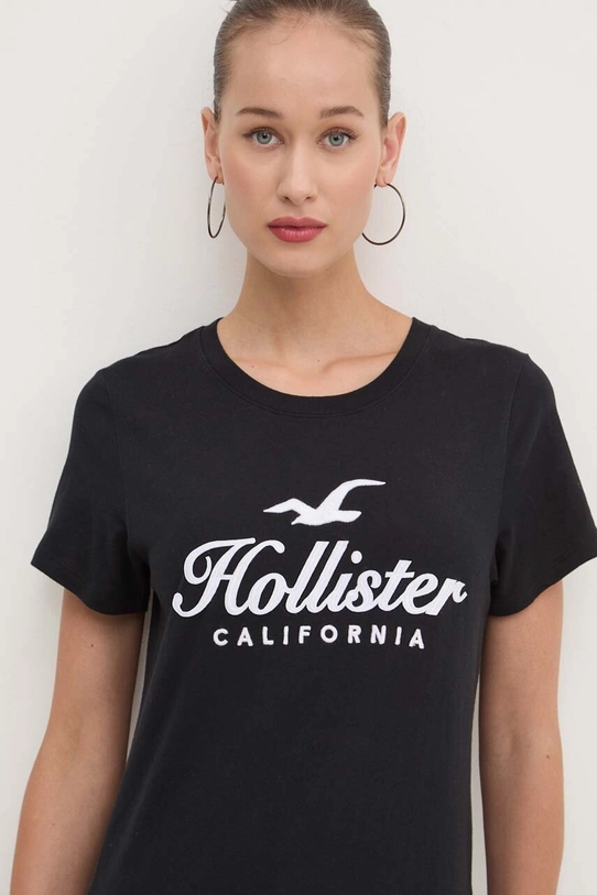 Hollister Co. t-shirt bawełniany regular czarny KI357.3284.900