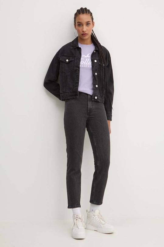 Bavlněné tričko Hollister Co. KI357.3295.630 fialová AW24