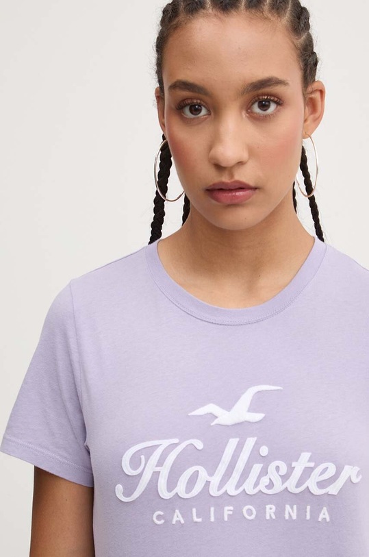 Bavlněné tričko Hollister Co. fialová KI357.3295.630