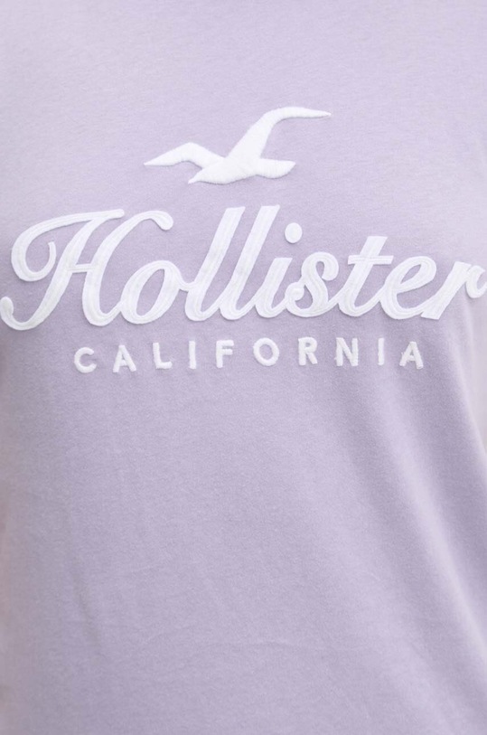 Bavlněné tričko Hollister Co. KI357.3295.630 fialová