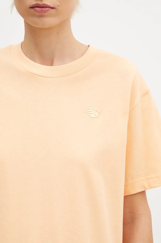 New Balance tricou din bumbac Athletics Jersey portocaliu WT41501PAE