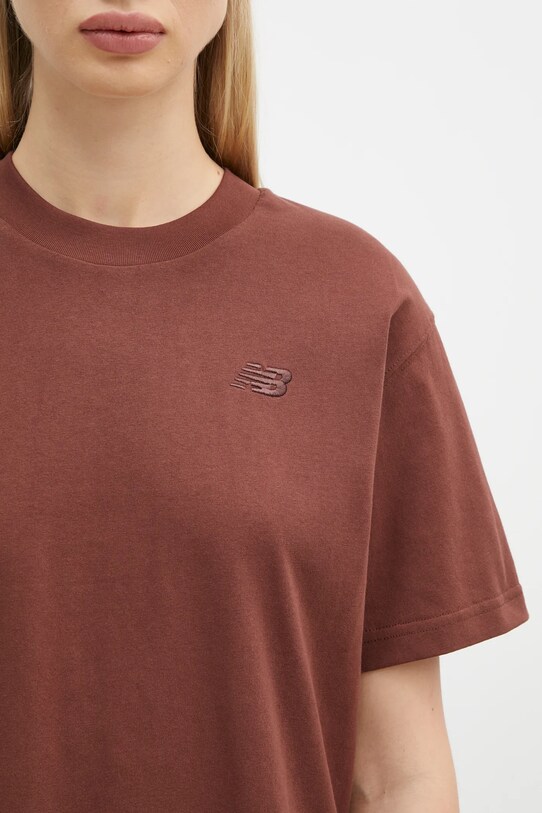 Bavlnené tričko New Balance Athletics Jersey hnedá WT41501ROK