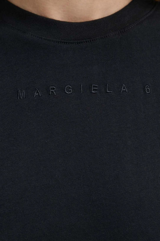 Βαμβακερό μπλουζάκι MM6 Maison Margiela S52GC0247.S24312 μαύρο