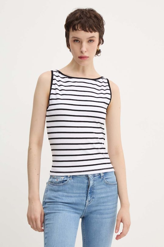 Top Abercrombie & Fitch pásiky biela KI139.4683.176