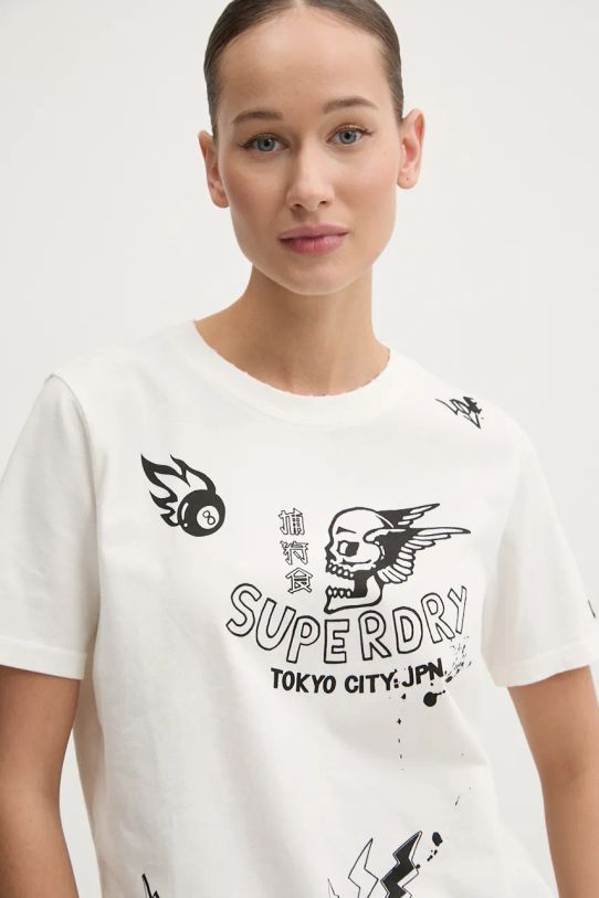 Хлопковая футболка Superdry бежевый W1011498A.34C