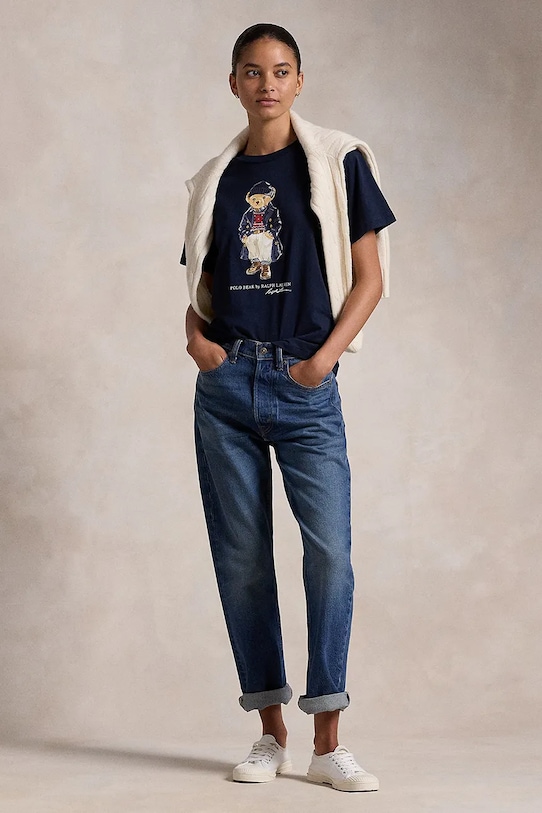 Bavlněné tričko Polo Ralph Lauren námořnická modř 211947944