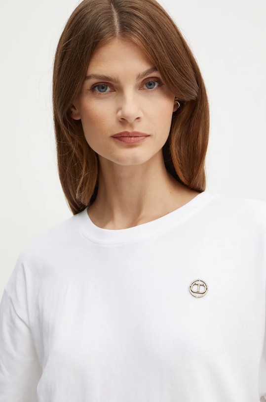 Twinset tricou din bumbac alb 242TP2521