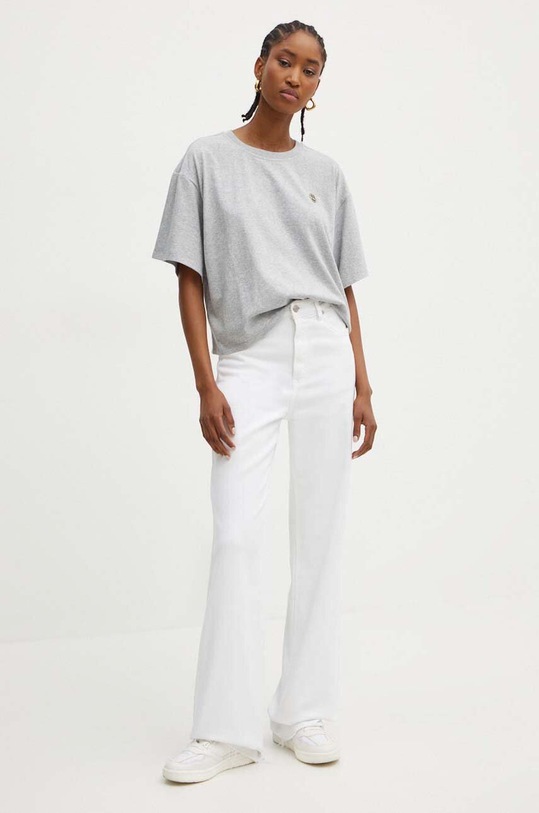 Twinset tricou din bumbac 242TP2521 gri AW24