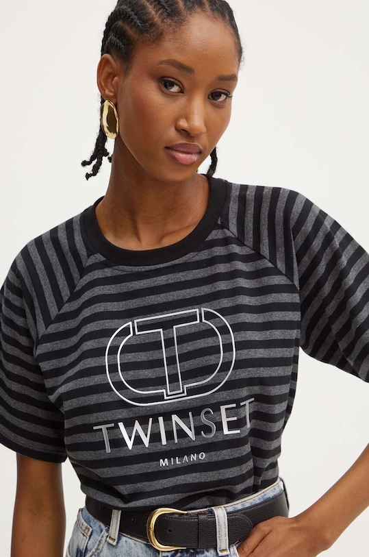 Twinset t-shirt czarny 242TP2330