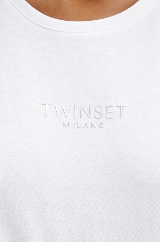 Twinset t-shirt bawełniany 242TP2321 biały