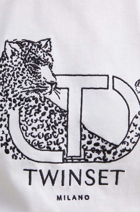 Bavlněné tričko Twinset 242TP2680 bílá