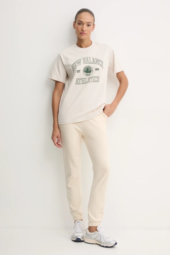 New Balance tricou din bumbac WT43548LIT bej AW24