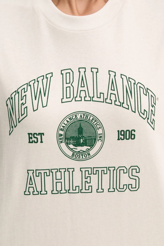 New Balance t-shirt bawełniany WT43548LIT beżowy