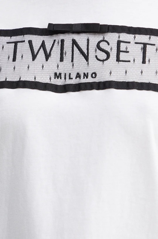 Twinset tricou din bumbac 242TT2290 alb