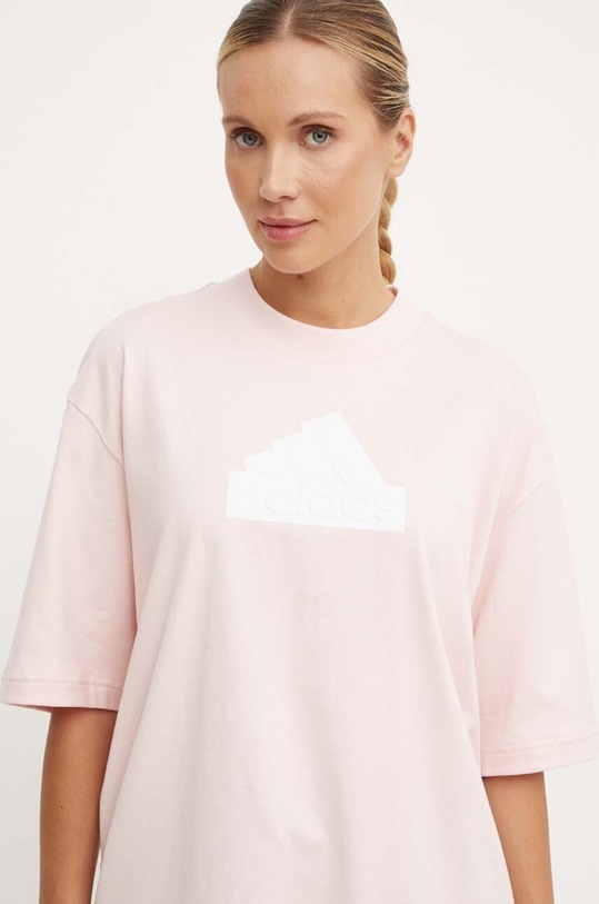 Bavlněné tričko adidas Future Icons kulatý růžová IX6830
