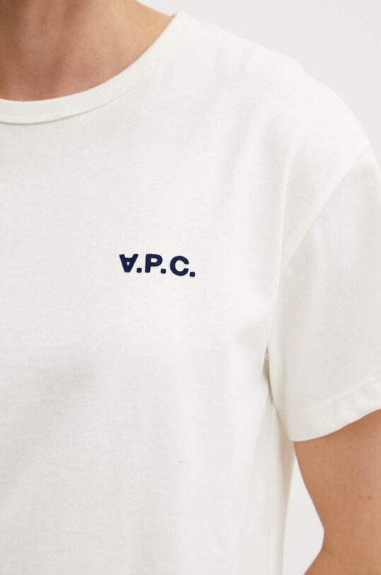 A.P.C. tricou din bumbac t-shirt boxy petit vpc alb COHBQ.F26390