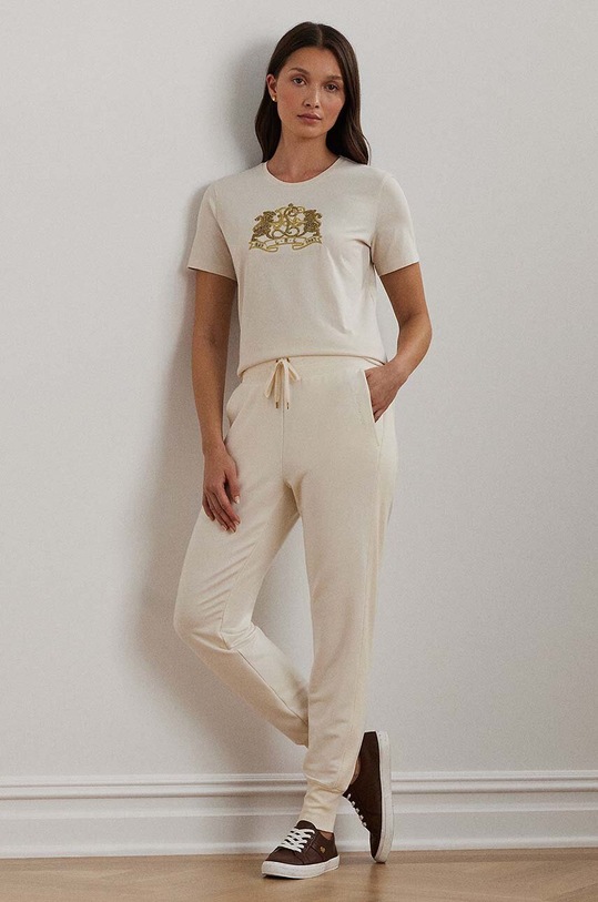Odjeća Pamučna majica Lauren Ralph Lauren 200951368 bež