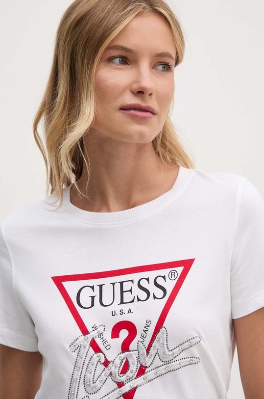 Odzież Guess t-shirt bawełniany W4YI32.I3Z14 biały