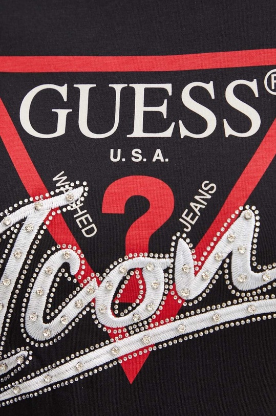 Βαμβακερό μπλουζάκι Guess W4YI32.I3Z14 μαύρο