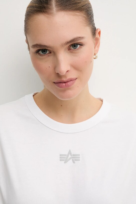 Хлопковая футболка Alpha Industries Waisted белый 148070