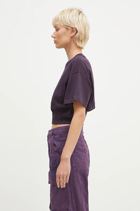Bavlnené tričko Alpha Industries Waisted 148070 fialová SS25