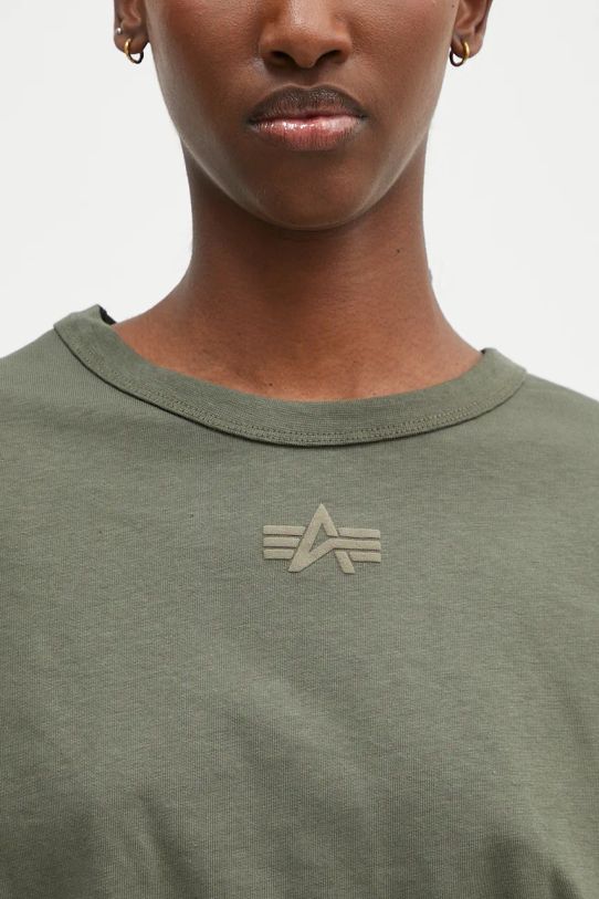 Alpha Industries t-shirt bawełniany Waisted zielony 148070