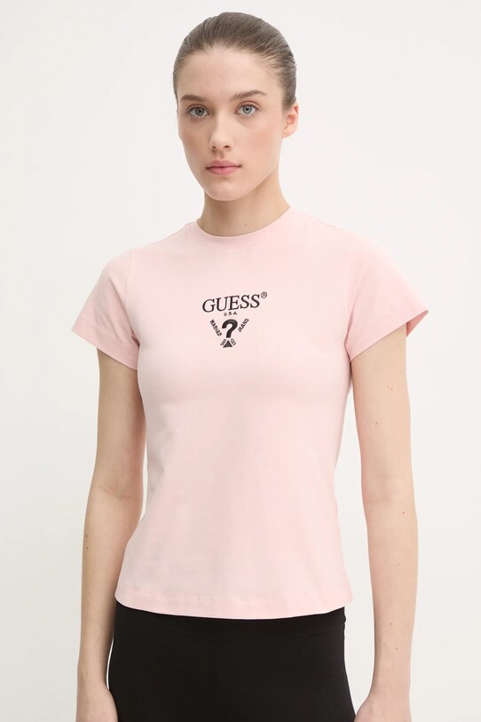 Футболка Guess COLETTE с эластаном розовый V4YI21.KCDH1