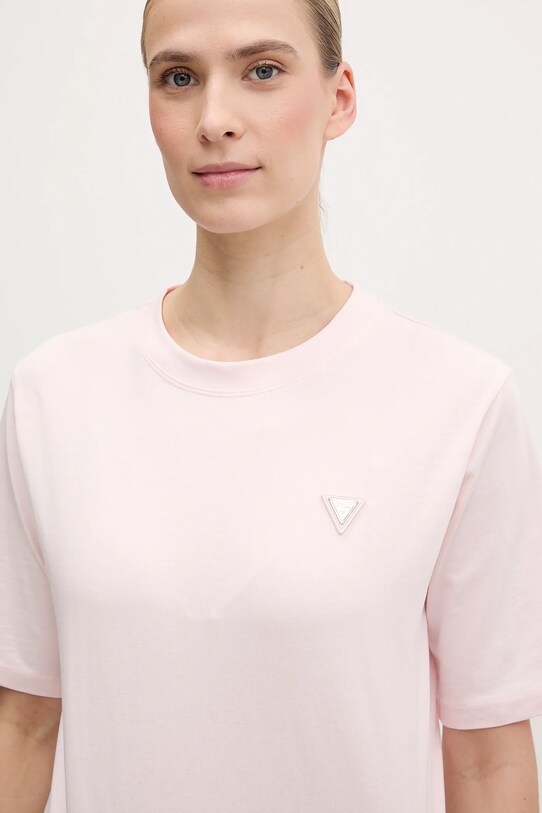 Бавовняна футболка Guess рожевий V4BI21.I3Z14