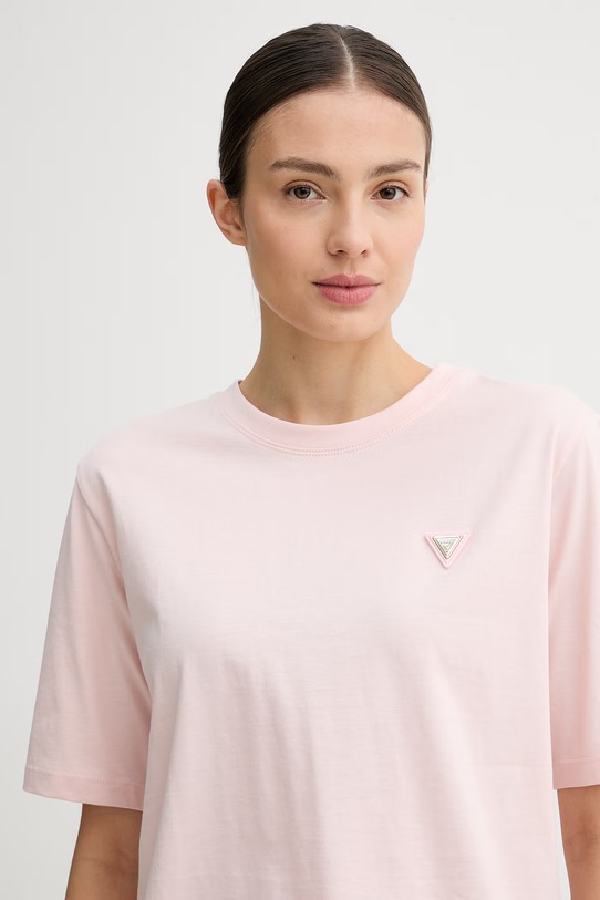 Guess t-shirt bawełniany różowy V4BI21.I3Z14