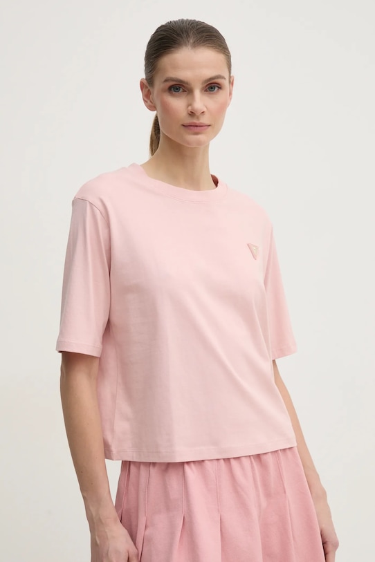 Guess tricou din bumbac roz V4BI21.I3Z14