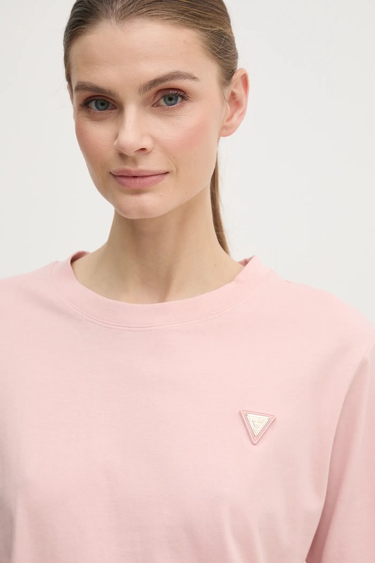 Guess tricou din bumbac roz V4BI21.I3Z14