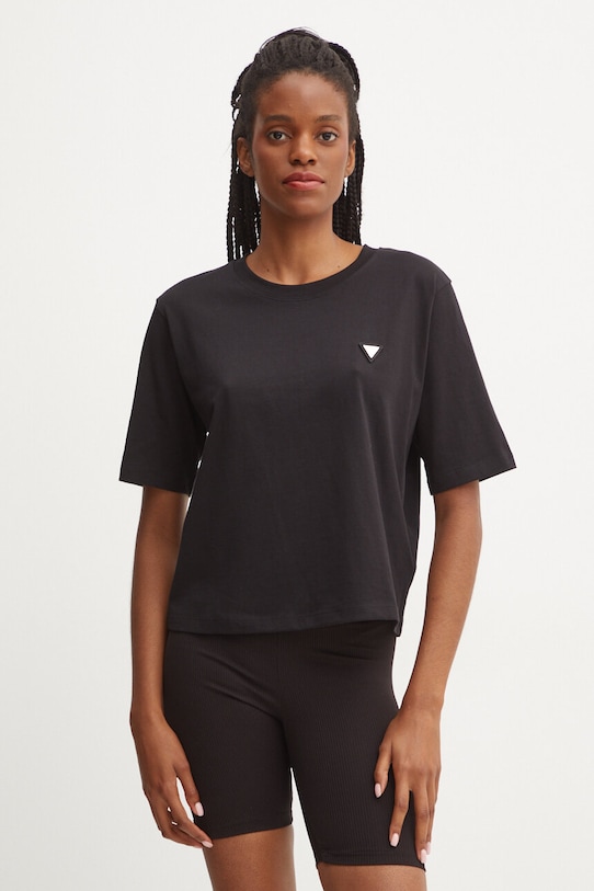 Бавовняна футболка Guess relaxed чорний V4BI21.I3Z14