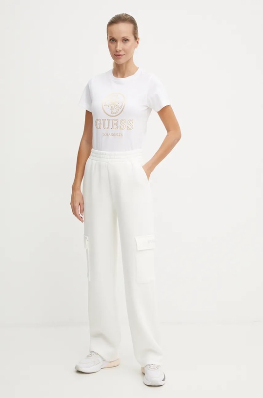 Бавовняна футболка Guess STACIE V4BI00.I3Z14 білий AW24