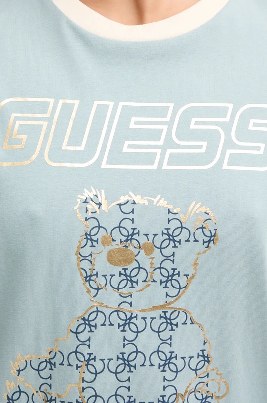 Бавовняна футболка Guess MIDGE V4BI02.K8FQ4 бірюзовий