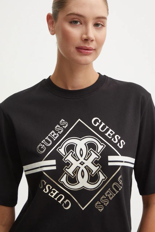 Guess t-shirt bawełniany KRISSY czarny V4BI05.I3Z14