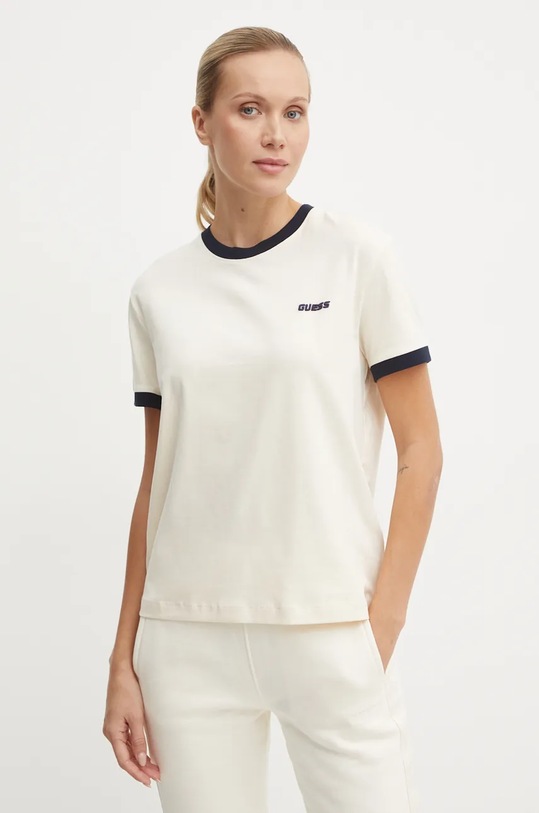 Футболка Guess NIA з еластаном бежевий V4BI07.J1314