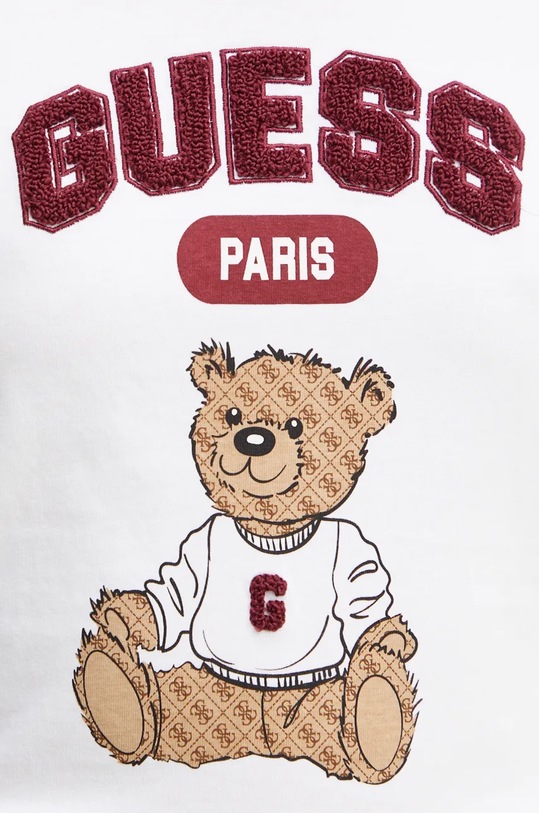 Guess tricou din bumbac SARAH V4BI10.KA260 alb