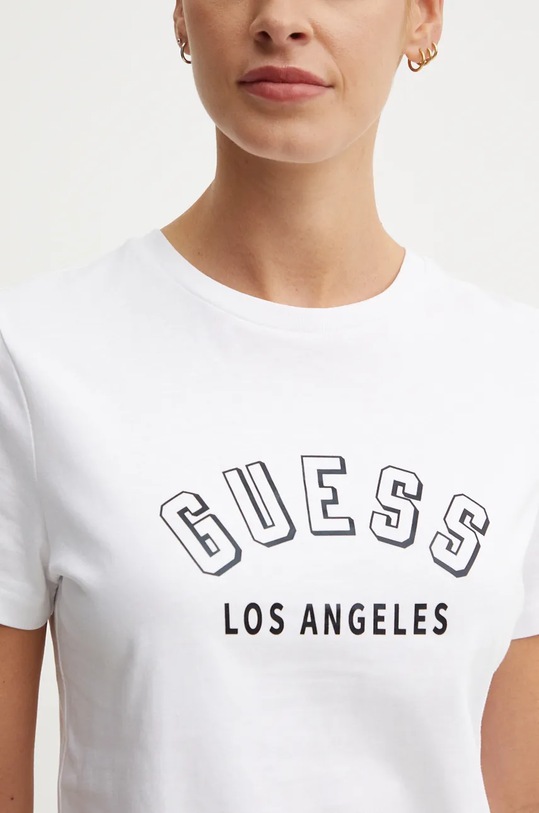Βαμβακερό μπλουζάκι Guess MELODY V4BI12.I3Z14 λευκό
